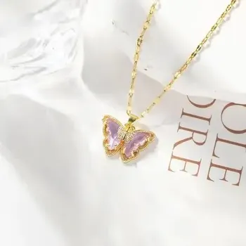 Náhrdelník Elegantní motýlí náhrdelník se zirkony | náhrdelník, šperk - PL