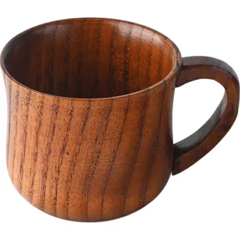 Dřevěný hrnek s uchy 200 ml Hrnky z jujuby Masivní hrnek na kávu a čaj Přírodní dřevěný šálek 7x7x9,5 cm na horké nápoje