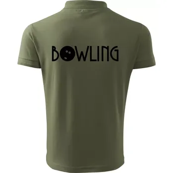Pánská košile Bowling nápis - Polokošile pánská Pique Polo 203 - 5XL ( Khaki )
