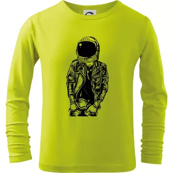 Astronaut Punkster - Triko dětské Long Sleeve - 146 cm/10 let ( Limetková )