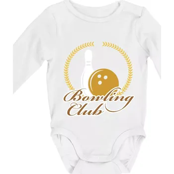 Kojenecký body Bowling cup věnec - Body kojenecké s dlouhým rukávem - Dlouhý r. do 3 měs ( Bílá )