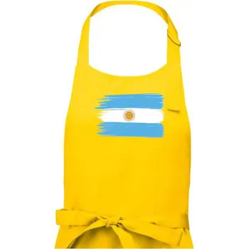 Kuchyňská zástěra Argentina vlajka kreslená štětkou - Pánská zástěra na vaření - Univerzální velikost ( Žlutá )