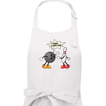 Kuchyňská zástěra Ti jednu plácnu a jdeš k zemi - Pánská zástěra na vaření - Univerzální velikost ( Bílá )