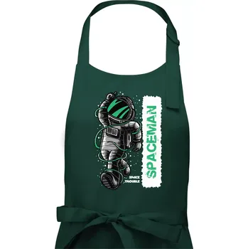 Kuchyňská zástěra Spaceman trouble - Dámská zástěra na vaření - Univerzální velikost ( Lahvově zelená )