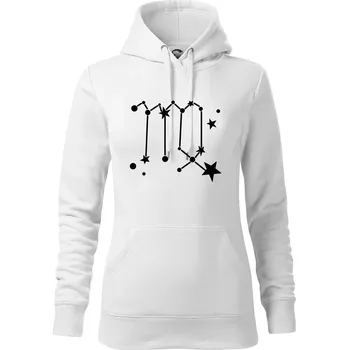 Dámská mikina Souhvězdí - Virgo - Panna - Mikina dámská Cape s kapucí - XS ( Bílá )