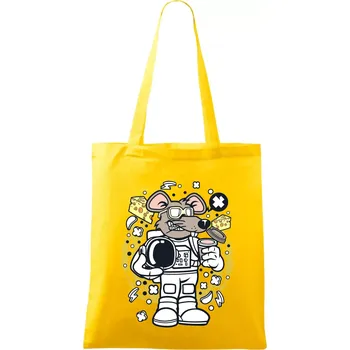 Myš kosmonaut komiks - Taška bavlněná - 42 x 38 cm ( Žlutá )