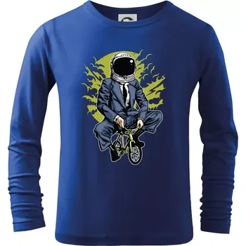 Chlapecké tričko Bike To The Moon - Triko dětské Long Sleeve - 122 cm/6 let ( Královská modrá )