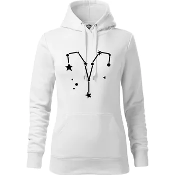 Dámská mikina Souhvězdí - Aries - Beran - Mikina dámská Cape s kapucí - L ( Bílá )