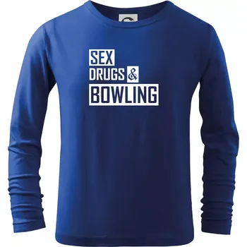 Chlapecké tričko Sex drugs bowling - Triko dětské Long Sleeve - 146 cm/10 let ( Královská modrá )