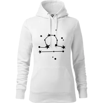 Dámská mikina Souhvězdí - Libra - Váhy - Mikina dámská Cape s kapucí - L ( Bílá )