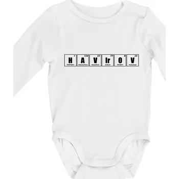 Periodická tabulka Havířov - Body kojenecké s dlouhým rukávem - Dlouhý r. do 3 měs ( Bílá )