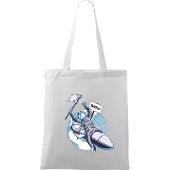 Brno penis raketa - Taška bavlněná - 42 x 38 cm ( Bílá )