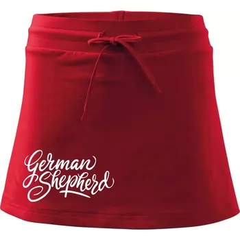 Dámská sukně German shepherd - nápis okrasny - nápis okrasný - Sportovní sukně - two in one - L ( Červená )