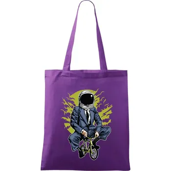 Bike To The Moon - Taška bavlněná - 42 x 38 cm ( Fialová )