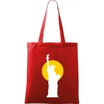 Nákupní taška Socha svobody slunce - Taška bavlněná - 42 x 38 cm ( Červená )