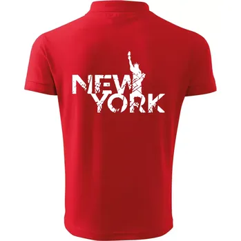 Pánská košile New York retro - Polokošile pánská Pique Polo 203 - M ( Červená )