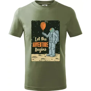 Chlapecké tričko Astronaut balón - Tričko dětské bavlněné - 104-110cm / 3-4 roky ( Khaki )