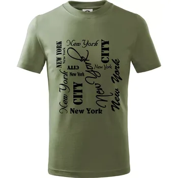 New York City font - Tričko dětské bavlněné - 104-110cm / 3-4 roky ( Khaki )