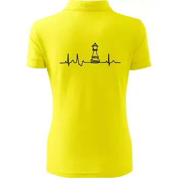 EKG Šachové figurky - dáma - Polokošile dámská Pique Polo - S ( Citrónová )