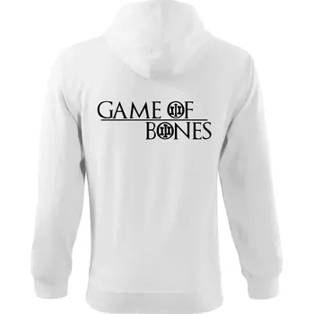 Pánská mikina Game of bones - Mikina s kapucí na zip trendy zipper - M ( Bílá )