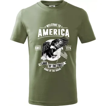 Welcome To America - Tričko dětské bavlněné - 122 cm/6 let ( Khaki )