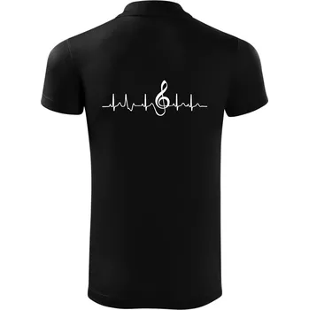 Pánská košile Moje srdce bije pro hudbu - Polokošile Victory sportovní (dresovina) - M ( Černá )