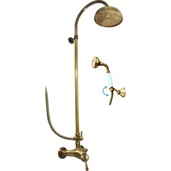 Vodovodní baterie Labe stará mosaz Vodovodní baterie sprchová s hlavovou a ruční sprchou L481.5/3SM