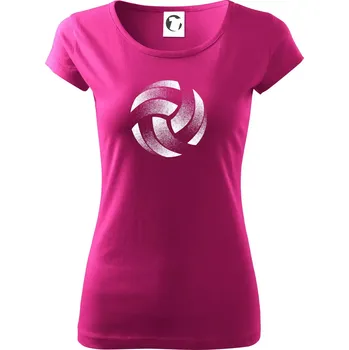 Dámské tričko Volejbalový míč tiskový design - Dámské triko Pure - S ( Fuchsiová )