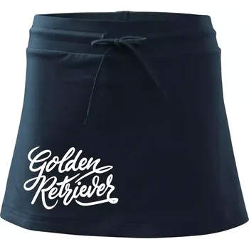 Dámská sukně Golden retriever - nápis okrasný - Sportovní sukně - two in one - XL ( Námořní modrá (velmi tmavá - téměř černá) )