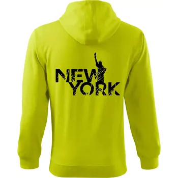 Pánská móda New York retro - Mikina s kapucí na zip trendy zipper - S ( Limetková )