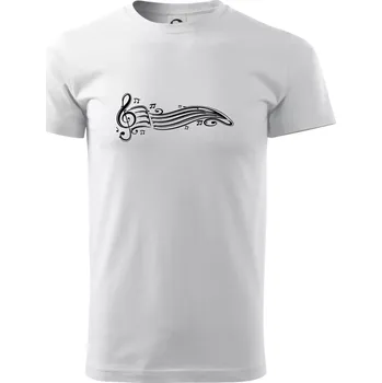 Pánské tričko Noty vlna - Triko extra velké (5-8XL) - 7XL ( Bílá )