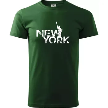 New York retro - Triko extra velké (5-8XL) - 6XL ( Lahvově zelená )