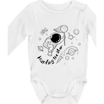 Hunting the star - Body kojenecké s dlouhým rukávem - Dlouhý r. do 3 měs ( Bílá )