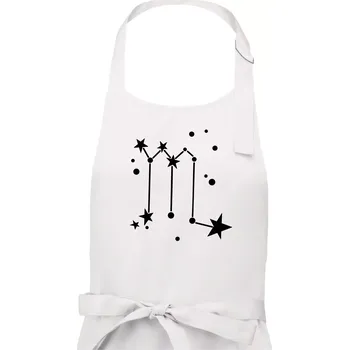 Kuchyňská zástěra Souhvězdí - Scorpio - Štír - Pánská zástěra na vaření - Univerzální velikost ( Bílá )