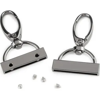 Galanterie Kovová karabina otočná s koncovkou na popruh o šíři 30 mm