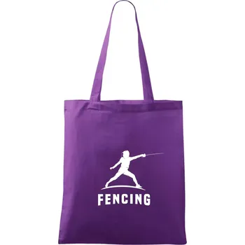 Nákupní taška Fencing (šerm) - postava - Taška bavlněná - 42 x 38 cm ( Fialová )