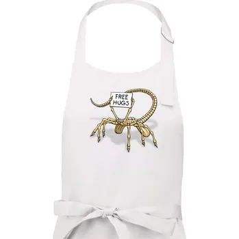 Kuchyňská zástěra Vetřelec - free hugs (Hana-creative) - Pánská zástěra na vaření - Univerzální velikost ( Bílá )