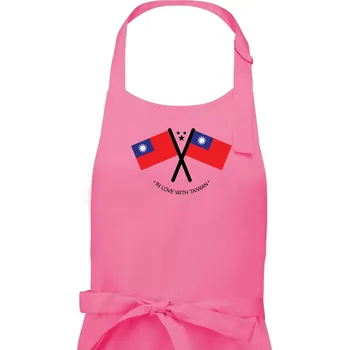 Kuchyňská zástěra In love with Taiwan - vlajky - Pánská zástěra na vaření - Univerzální velikost ( Růžová )