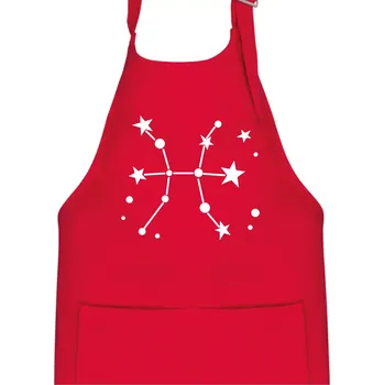 Kuchyňská zástěra Souhvězdí - Pisces - Ryby - Dětská zástěra na vaření - Univerzální velikost ( Červená )