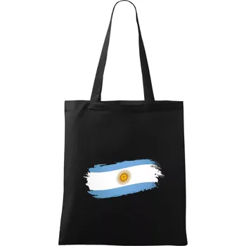 Argentina vlajka okousaná - Taška bavlněná - 42 x 38 cm ( Černá )