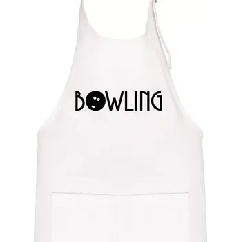Kuchyňská zástěra Bowling nápis - Dětská zástěra na vaření - Univerzální velikost ( Bílá )