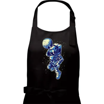 Kuchyňská zástěra Astro basketbalista - Pánská zástěra na vaření - Univerzální velikost ( Černá )