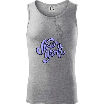 New York Lettering - Tílko pánské Core - L ( Tmavě šedý melír )