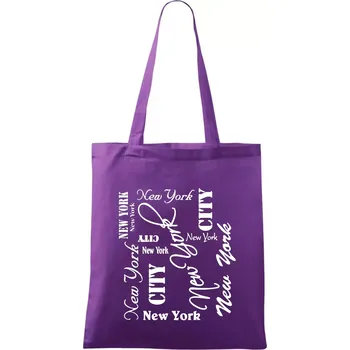 New York City font - Taška bavlněná - 42 x 38 cm ( Fialová )