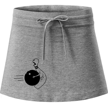 Dámská sukně Koule vs kuželka - Sportovní sukně - two in one - XL ( Tmavě šedý melír )