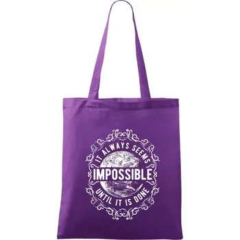 Always Seems Impossible - Taška bavlněná - 42 x 38 cm ( Fialová )