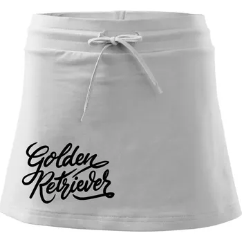 Dámská sukně Golden retriever - nápis okrasný - Sportovní sukně - two in one - L ( Bílá )