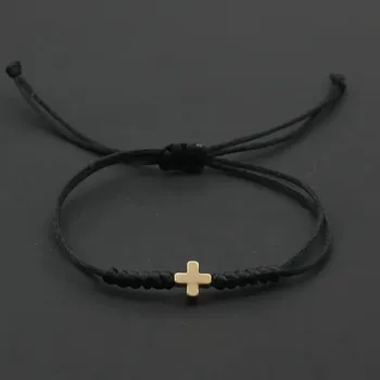 Náramek Nastavitelný náramek s křížkem ideální pro páry | párový náramek, dárkový náramek - 1