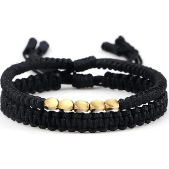 Náramek Náramek štěstí z červené a černé šňůrky | ochranný náramek, ručně pletený náramek - Sada 7