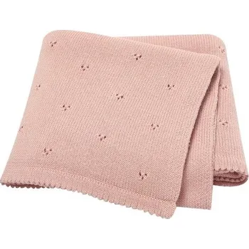 Dekorativní polštářek Dětská pletená deka 70x90 cm z jemné bavlny Mimixiong pro miminka do kočárku postýlky nebo na doma Měkká přikrývka do jesliček růžová
